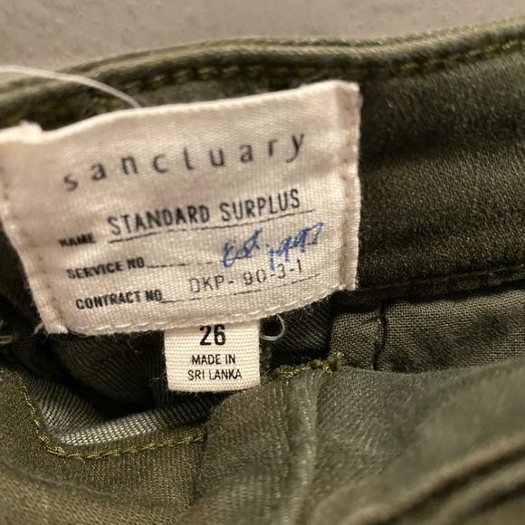 Sanctuary Standard Surplus Green Camo Print Skinny Utility Jeans Size 26 - Picture 8 of 10